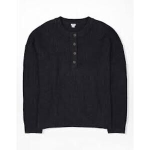 Aerie Black Henley Sweater Size Medium